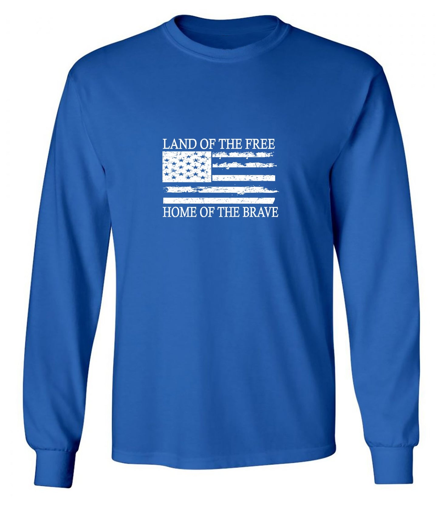Funny T-Shirts design "Land of the Free Home of the Brave T-Shirt - Long Sleeve"