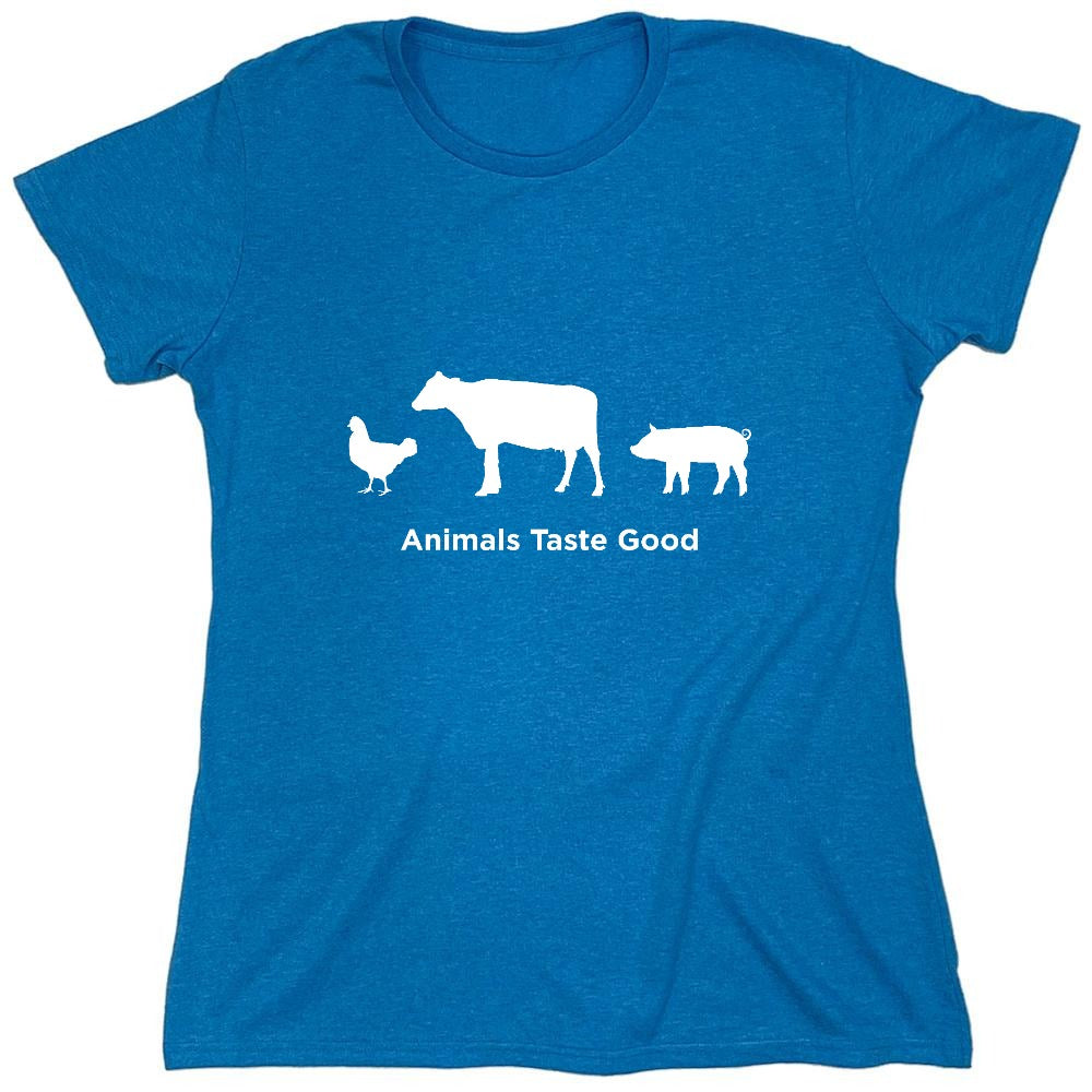Funny T-Shirts design "Animals Taste Good - Womens"