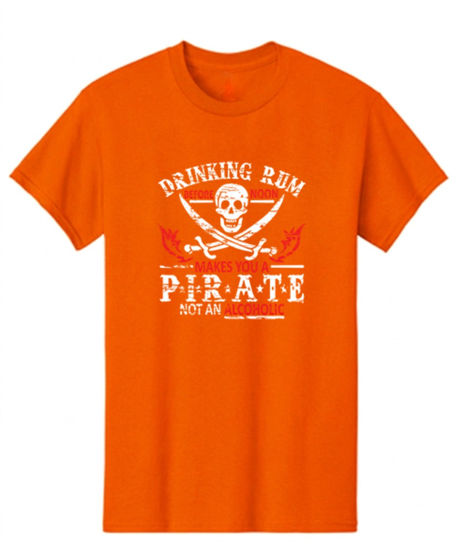 Funny T-Shirts design "Drinking Rum Before Noon Makes You A Pirate, Not An Alcoholic"