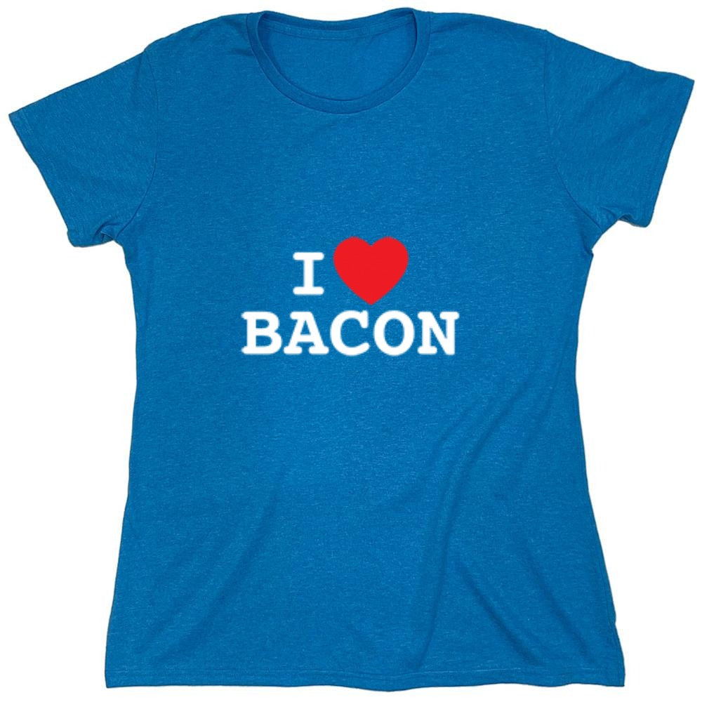 Funny T-Shirts design "I Love Bacon - Womens"