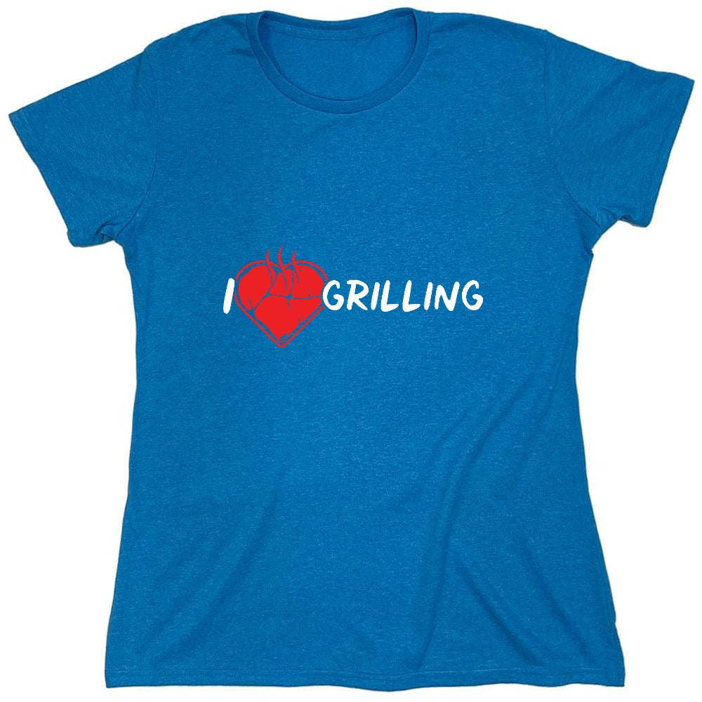 Funny T-Shirts design "I Heart Grilling T-Shirt for '4th of July' - Womens"