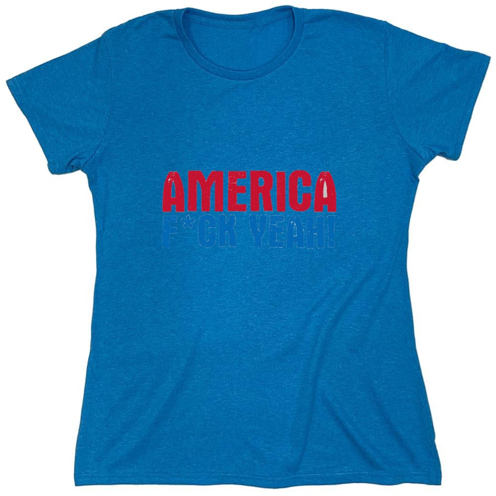 Funny T-Shirts design "AMERICA F*CK YEAH - 4th of July T-Shirt - Womens"