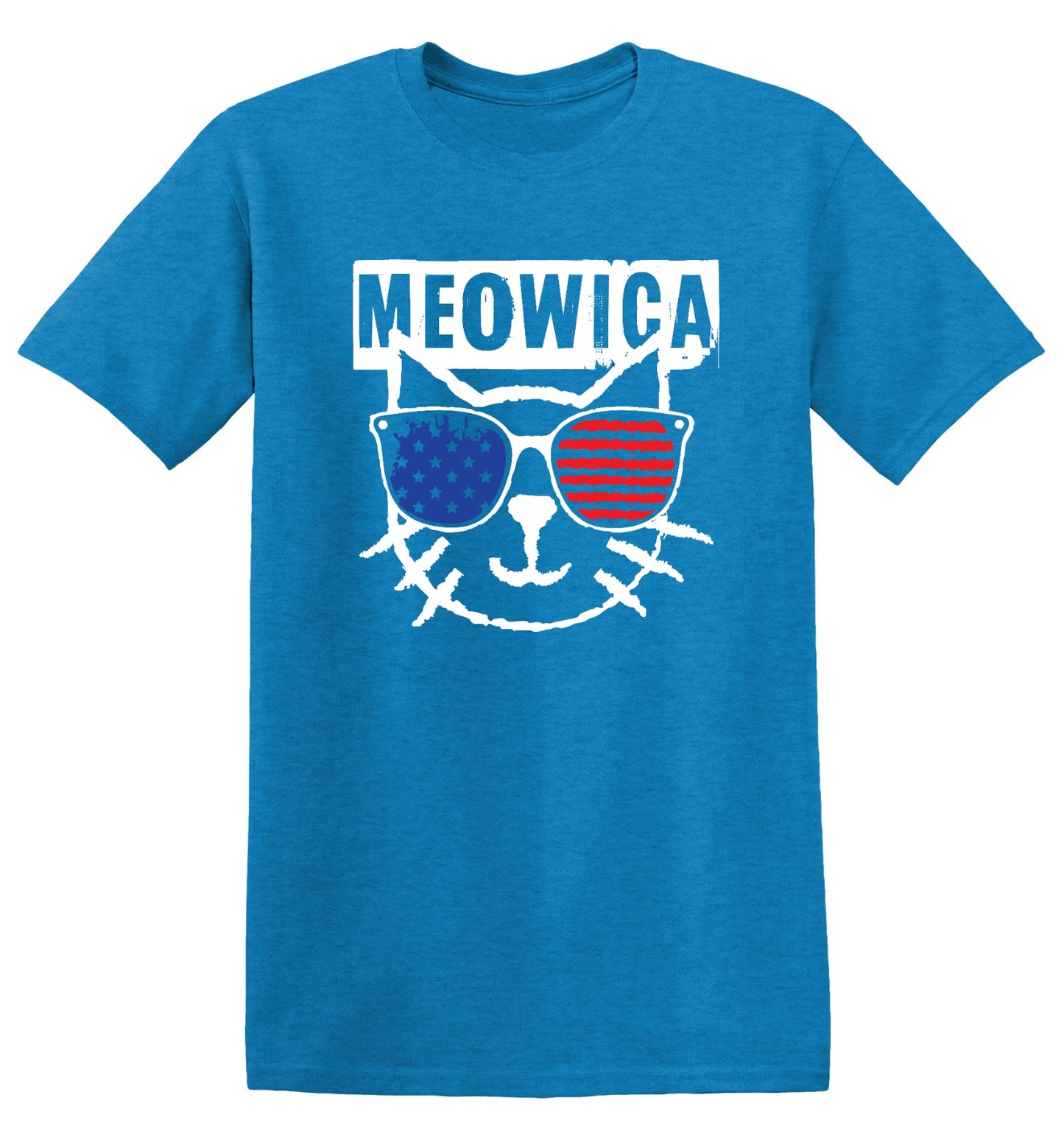 Funny T-Shirts design "Meowica, 4th of July Shirt - Youth"