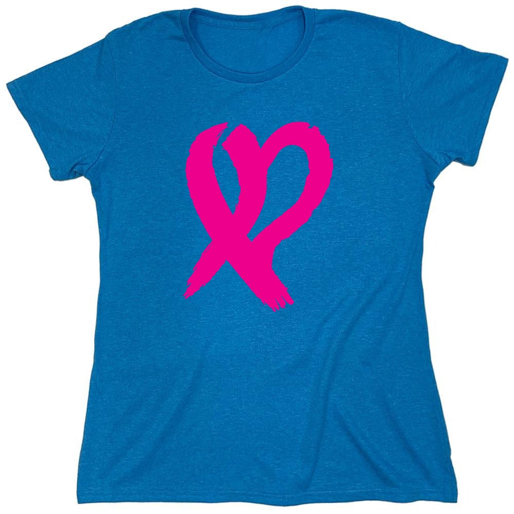 Funny T-Shirts design "Heart Ribbon T Shirt - Womens"