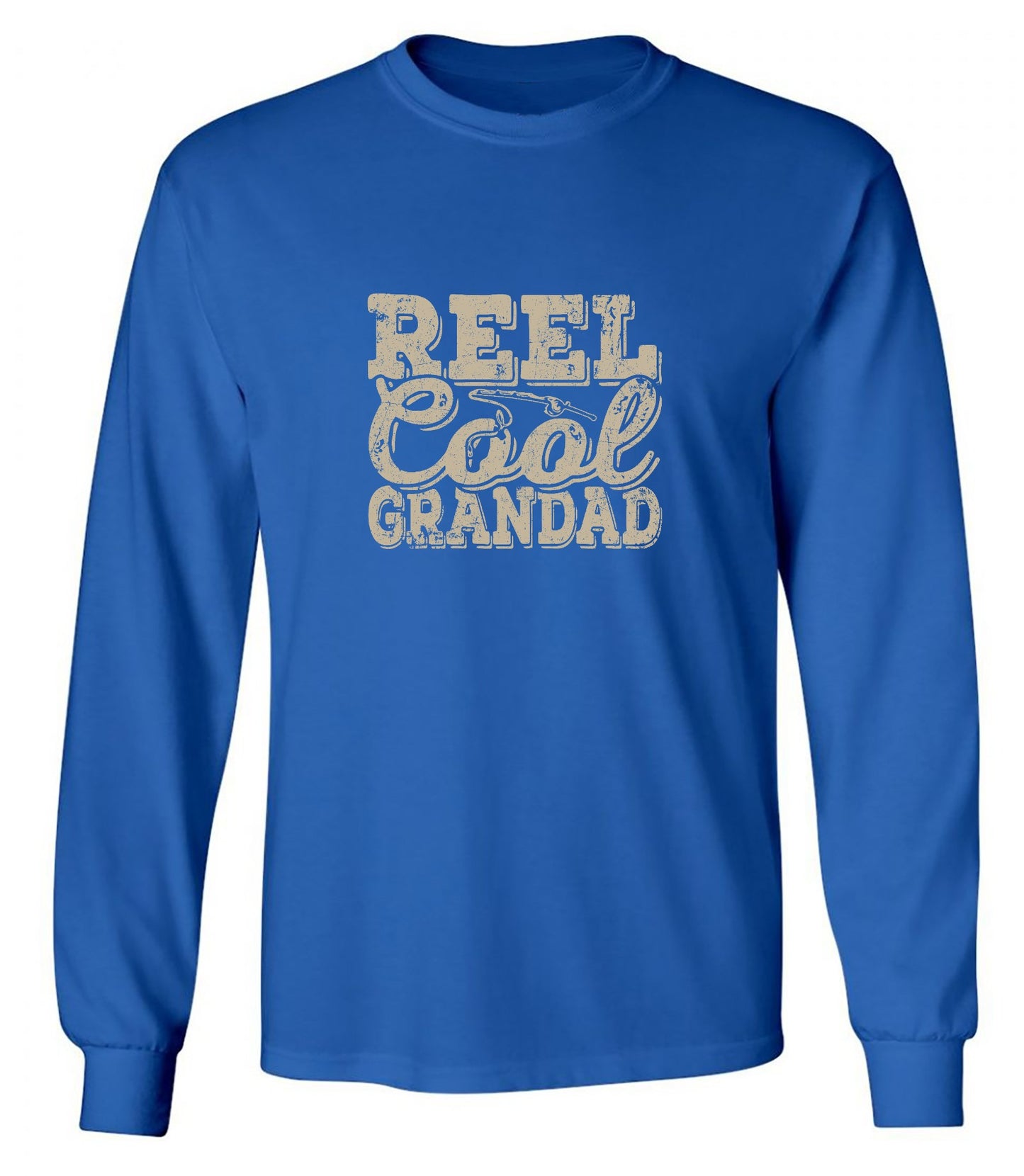 Funny T-Shirts design "Reel Cool Grandad - Shirt for Grandpa that loves Fishing - Long Sleeve"