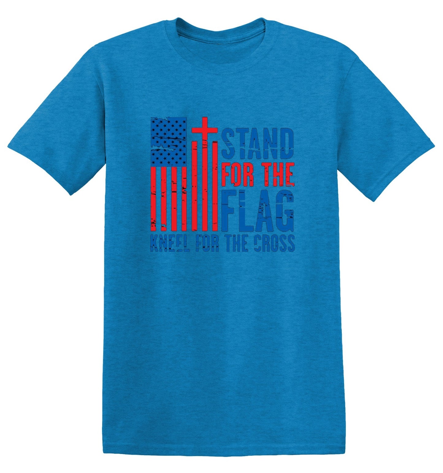 Funny T-Shirts design "Stand For The Flag Kneel For The Cross Shirt!"