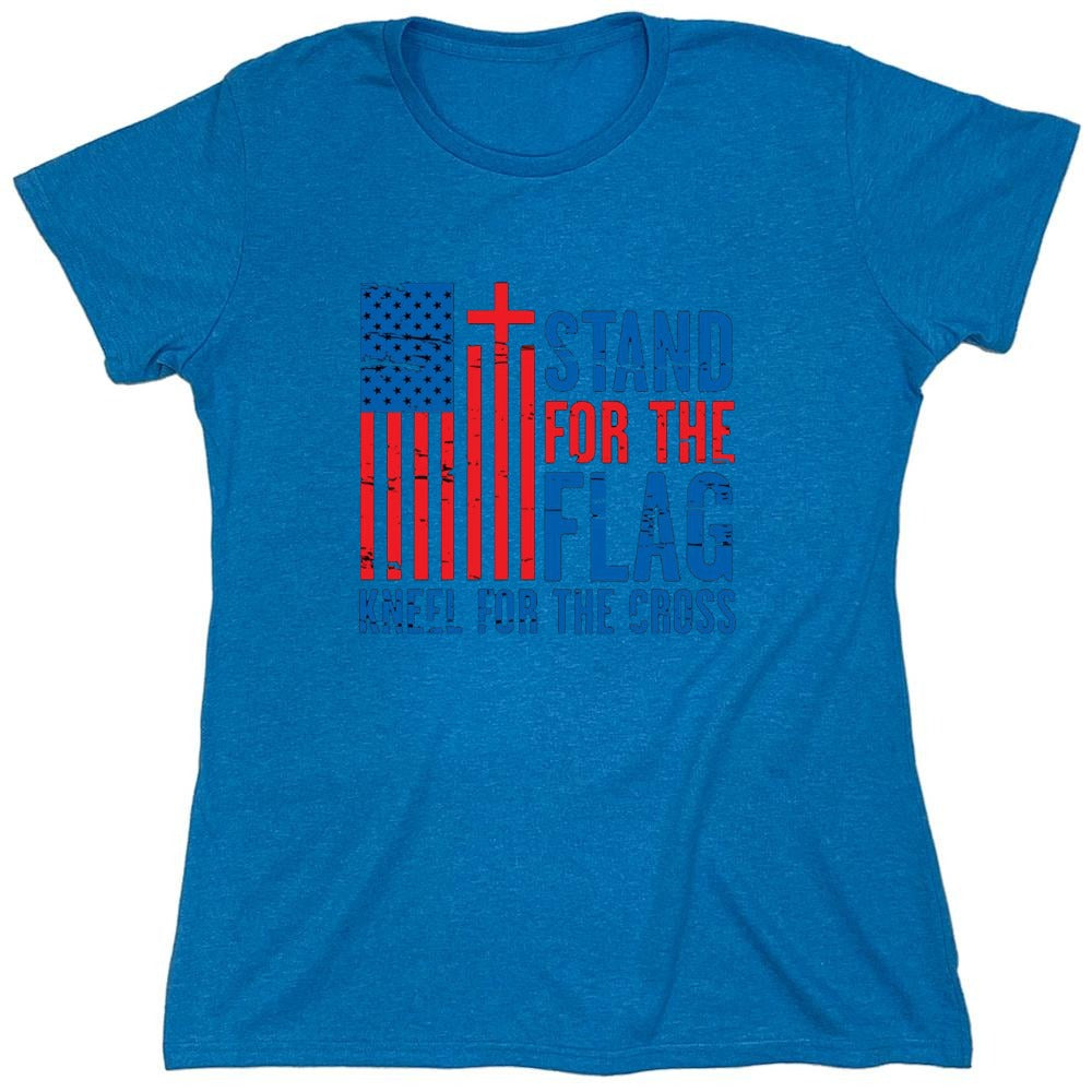 Funny T-Shirts design "Stand For The Flag Kneel For The Cross Shirt!"
