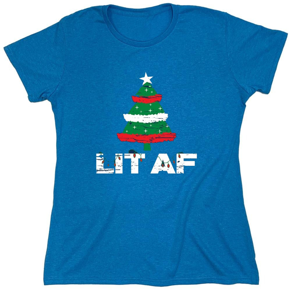 Funny T-Shirts design "Lit AF T-Shirt - Womens"