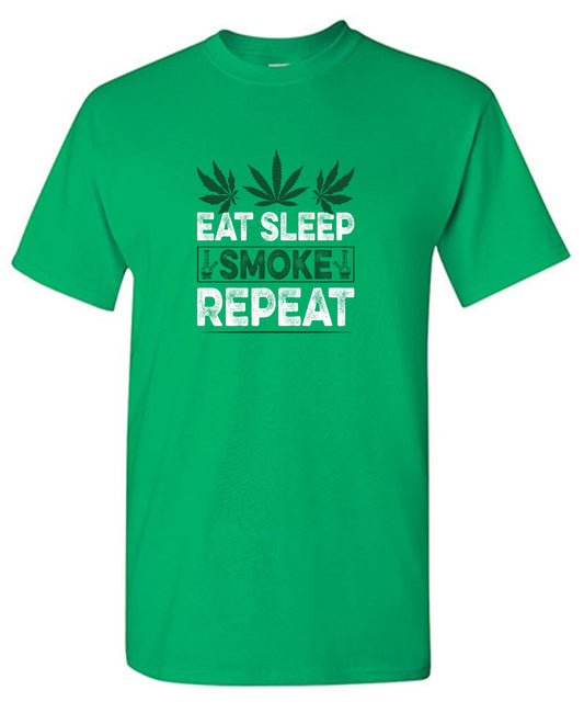 Funny T-Shirts design "Eat Sleep Smoke Repeat Mens Tee"