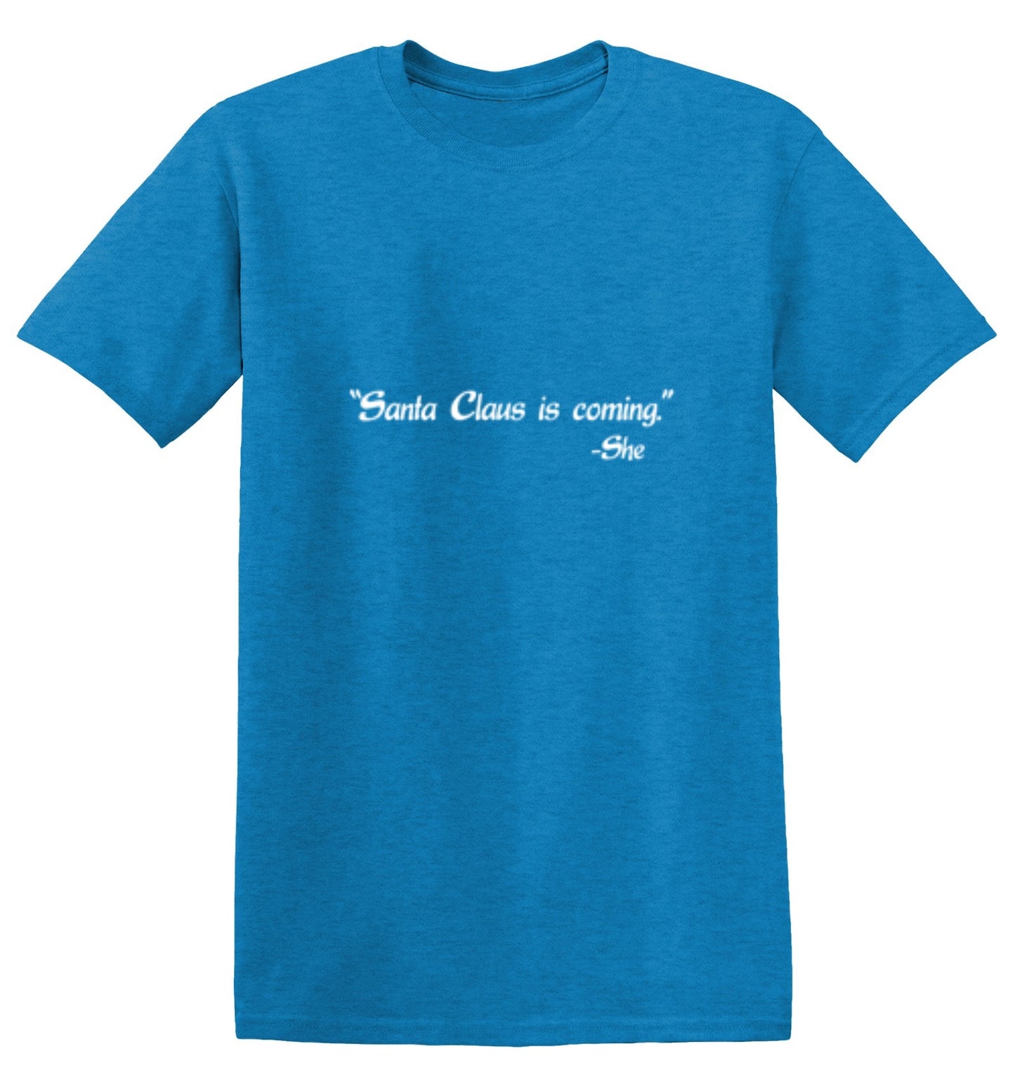 Funny T-Shirts design "Santa Claus Is Coming -She T-Shirt"