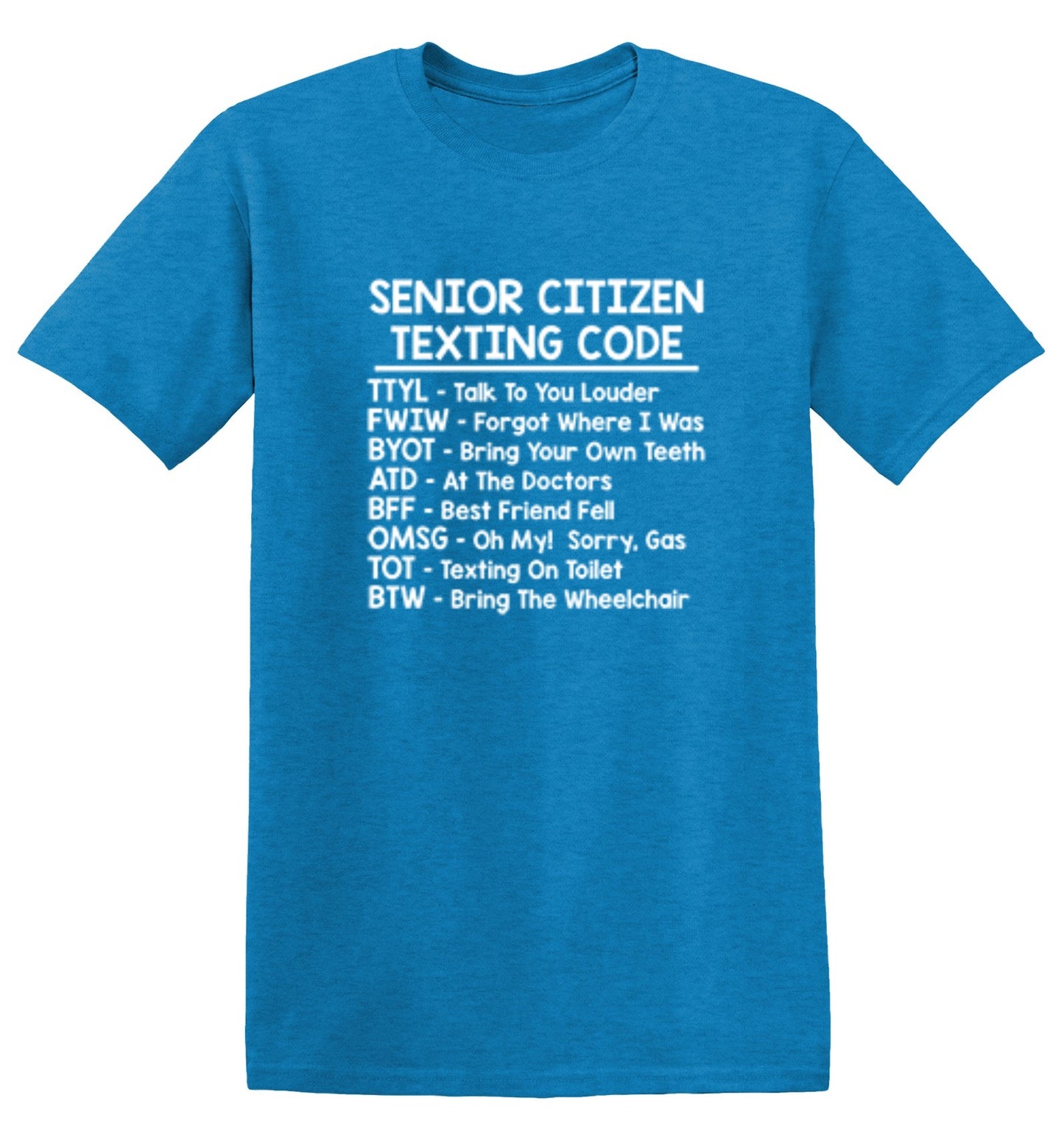 Funny T-Shirts design "Senior Citizen Texting Codes"
