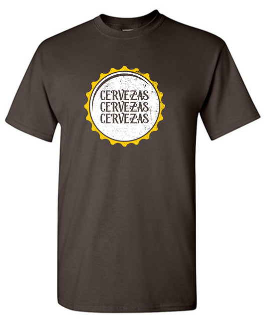 Funny T-Shirts design "Cervezas x3 Funny Mens Tee"