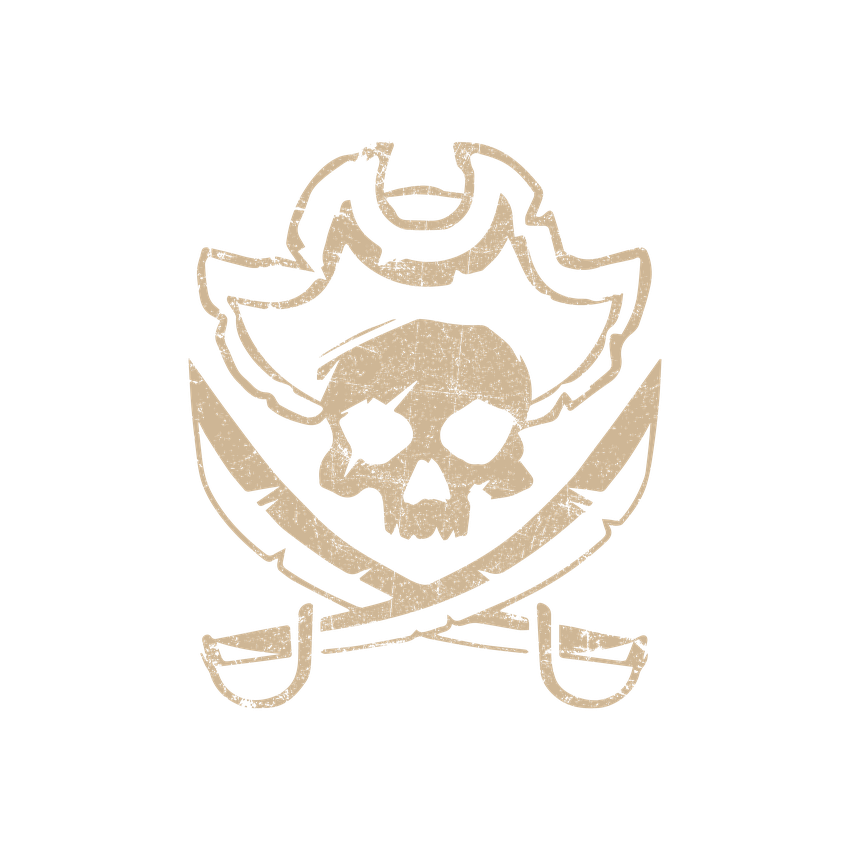 Funny T-Shirts design "Skull with Scar Pirate Mens Tee"