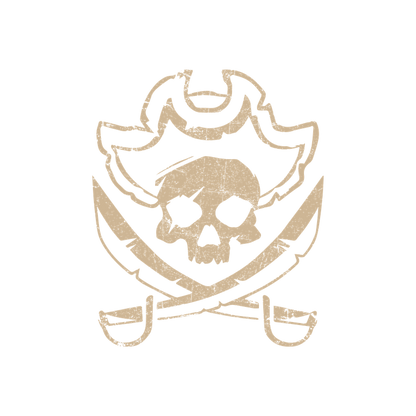 Funny T-Shirts design "Skull with Scar Pirate Mens Tee"