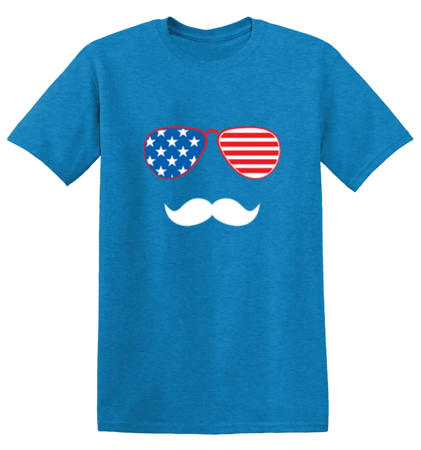 Funny T-Shirts design "Flag Sunglasses Moustache - Patriotic Shirt this Independence Day"