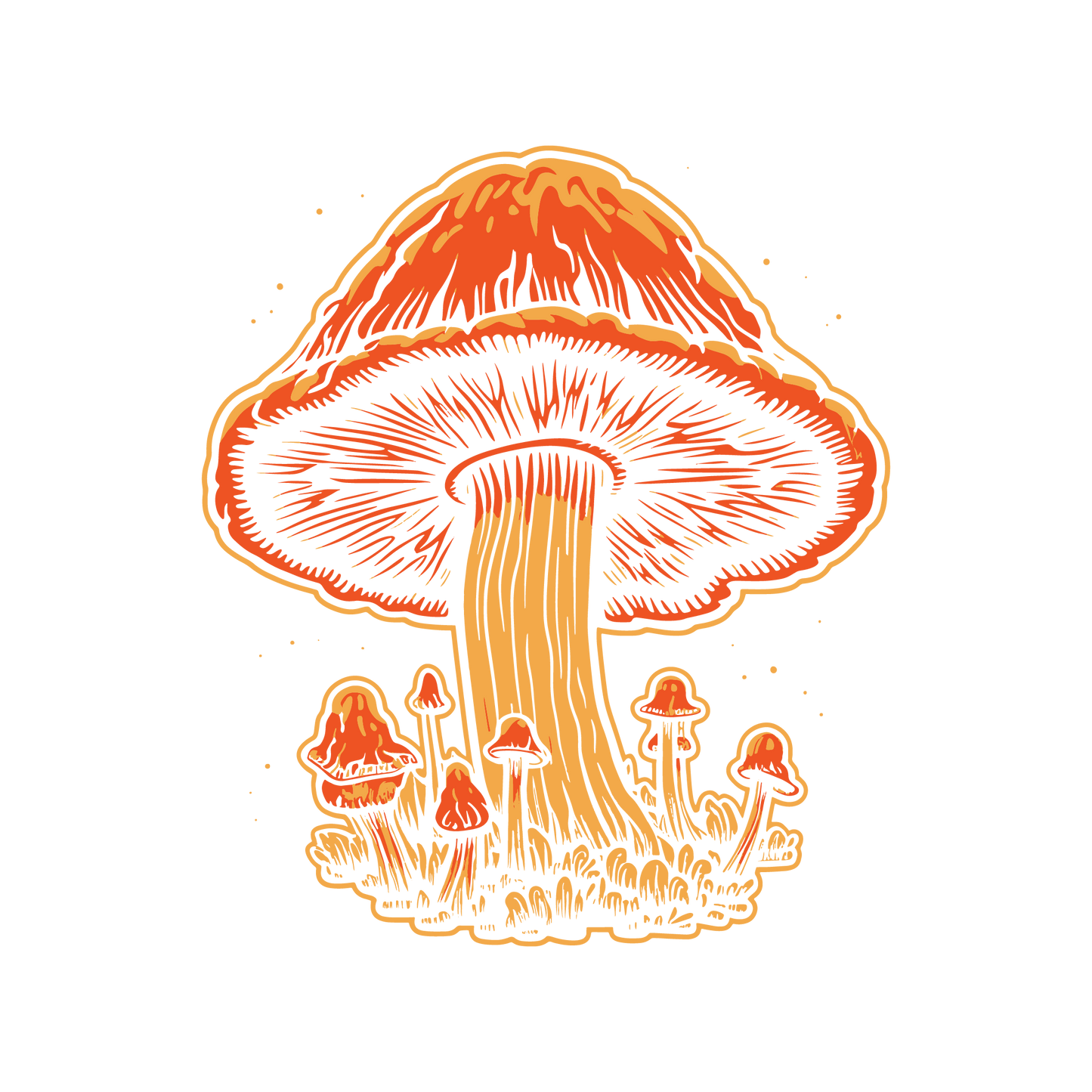 Funny T-Shirts design "Orange Mushrooms Graphic T-Shirt"
