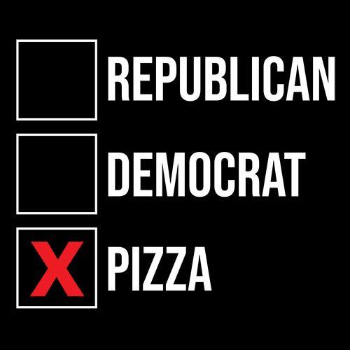 Funny T-Shirts design "Republican Democrat Pizza"