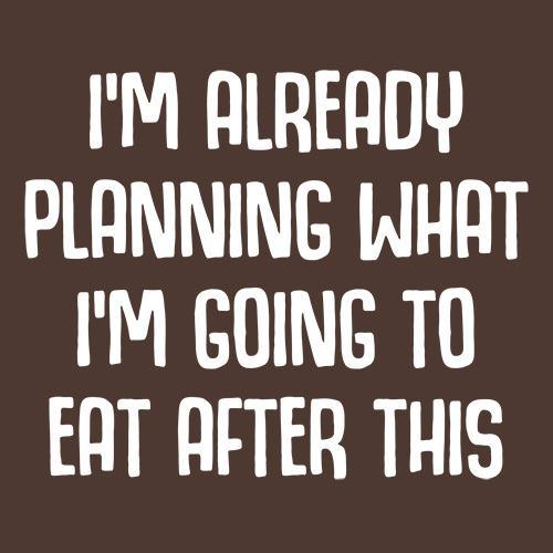 Funny T-Shirts design "I'm Already Planning What I'm Going To Eat After This"