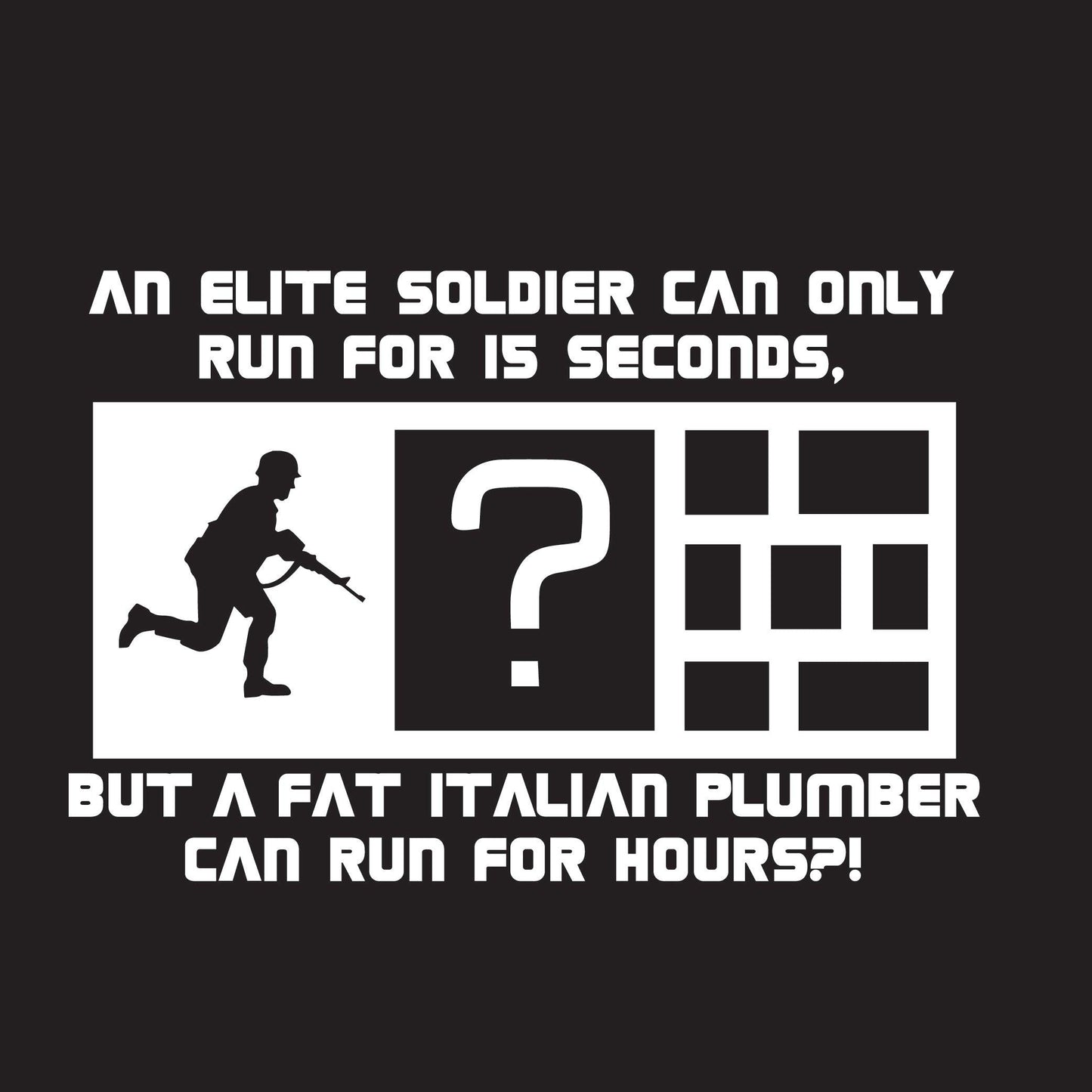 Funny T-Shirts design "An Elite Soldier Can Only Run For 15 Seconds"