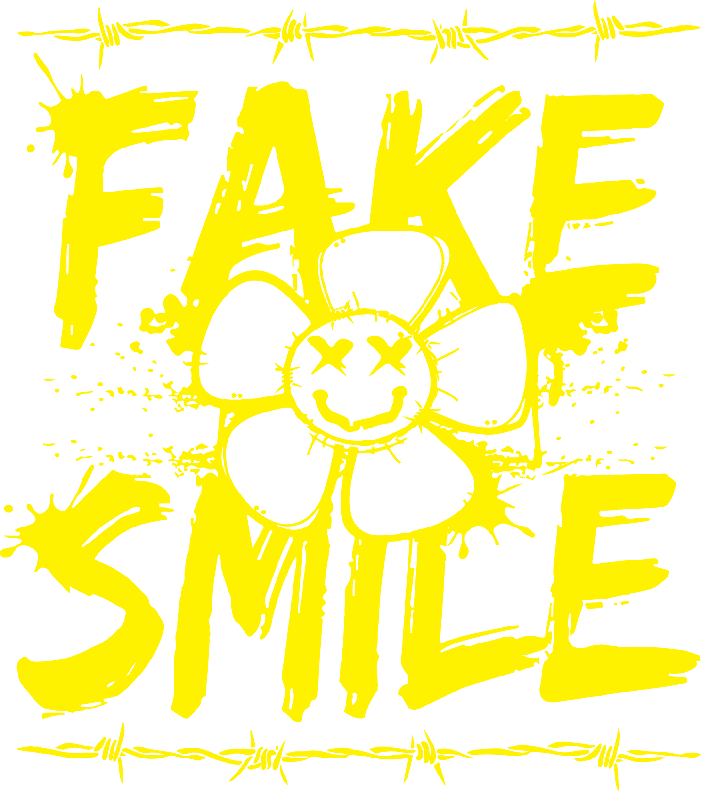 Funny T-Shirts design "Fake Smile, X Eyes Graphic Tee"