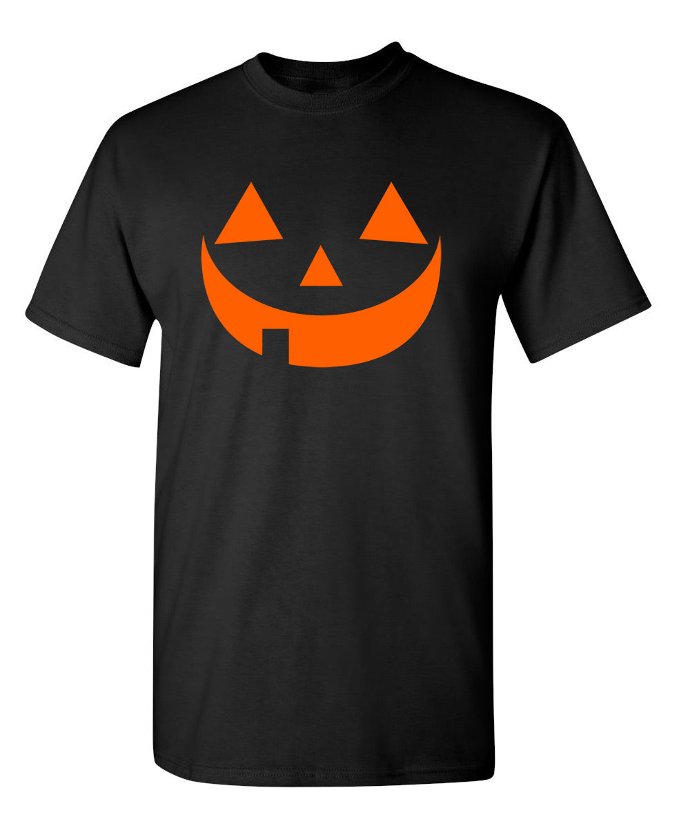 Pumpkin Face T-Shirt Funny Halloween Jack O Lantern Shirt (Orange