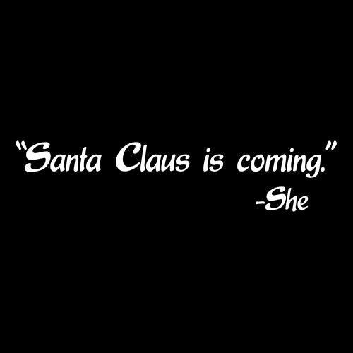 Funny T-Shirts design "Santa Claus Is Coming -She T-Shirt"