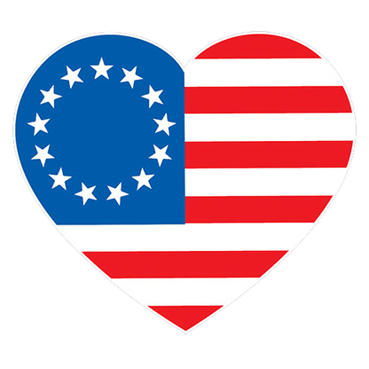 Betsy Ross Heart Shaped American Flag