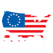 Betsy Ross USA Shaped Flag