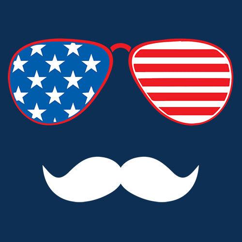 Funny T-Shirts design "Flag Sunglasses Moustache - Patriotic Shirt this Independence Day"
