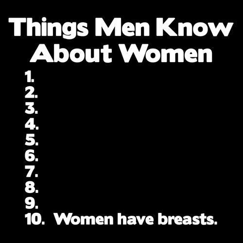 Funny T-Shirts design "Things Men Know About Women"