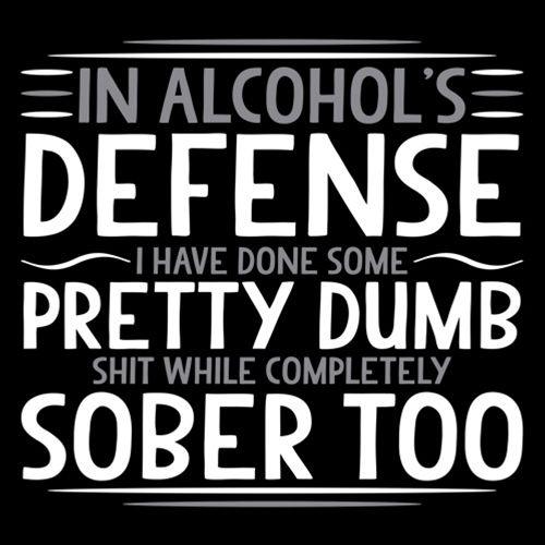 In Alcohol's Defense I Have Done Some Pretty Dumb Shit While Completely Sober - Roadkill T-Shirts