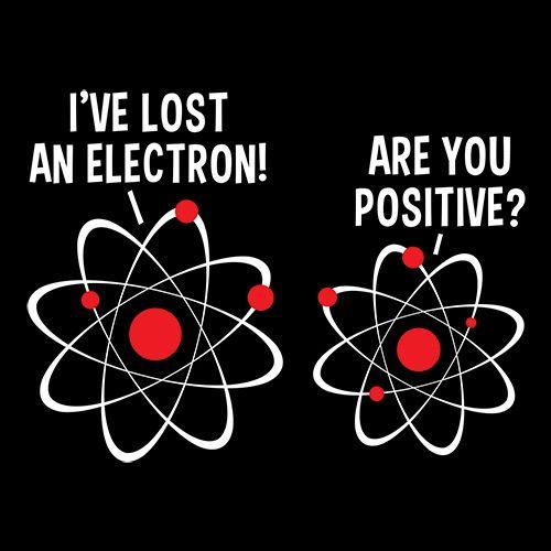 Funny T-Shirts design "I Lost An Electron Are You Positive"