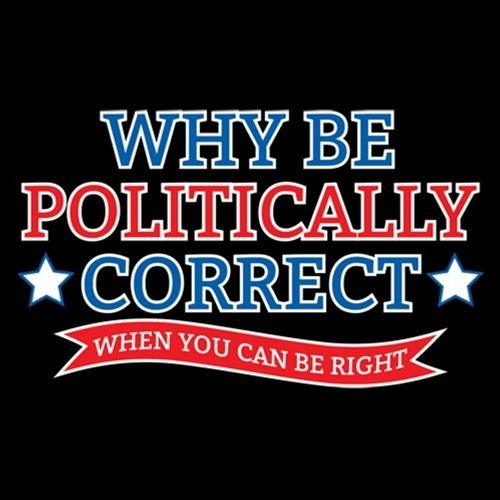 Funny T-Shirts design "Why Be Politically Correct When You Can Be Right"