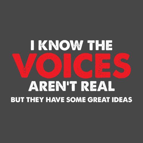 Funny T-Shirts design "The Voices In My Head Have Great Ideas"