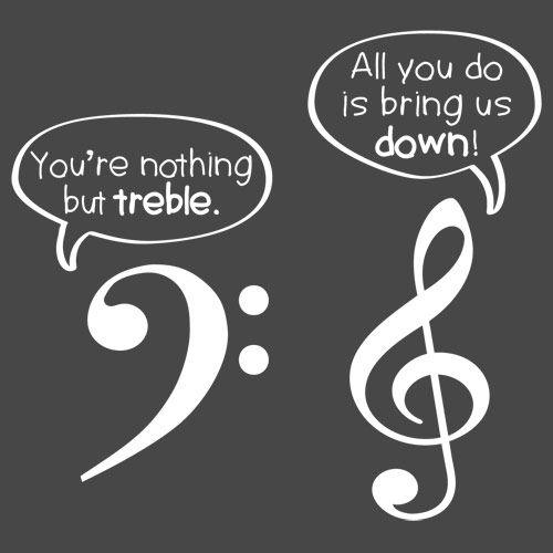 Funny T-Shirts design "You Are Nothing But Treble"