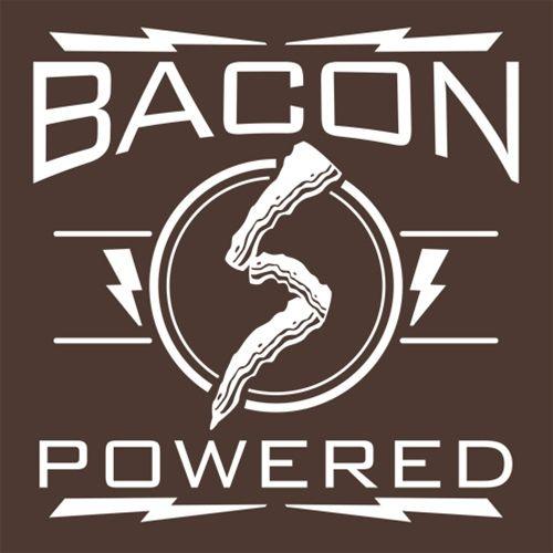 Funny T-Shirts design "Bacon Powered"
