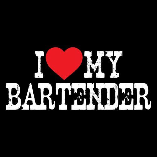 Funny T-Shirts design "I Love My Bartender T-Shirt"