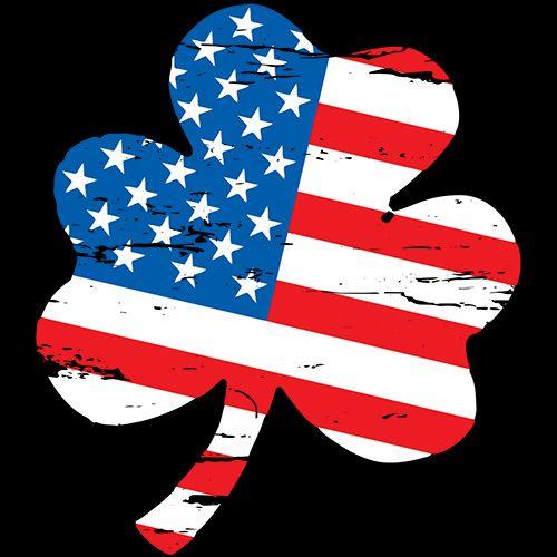 Funny T-Shirts design "Clover Shaped American Flag"