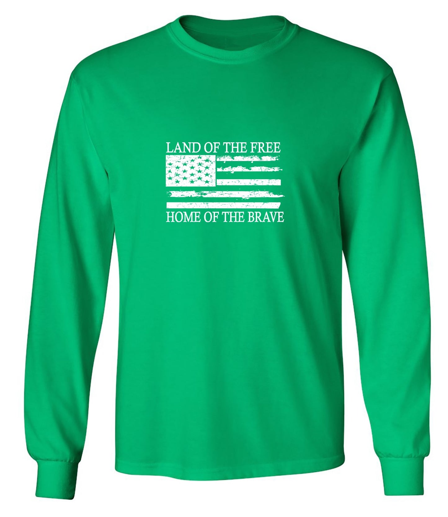 Funny T-Shirts design "Land of the Free Home of the Brave  T-Shirt - Long Sleeve"