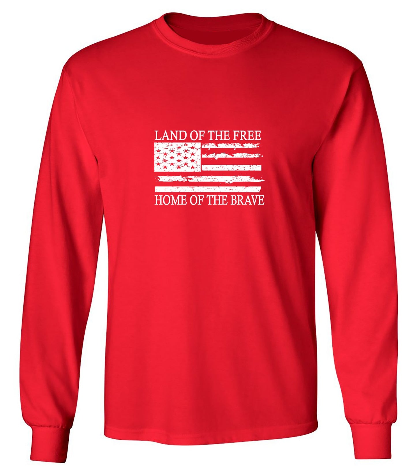 Funny T-Shirts design "Land of the Free Home of the Brave  T-Shirt - Long Sleeve"