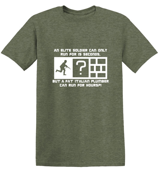 Funny T-Shirts design "An Elite Soldier Can Only Run For 15 Seconds"