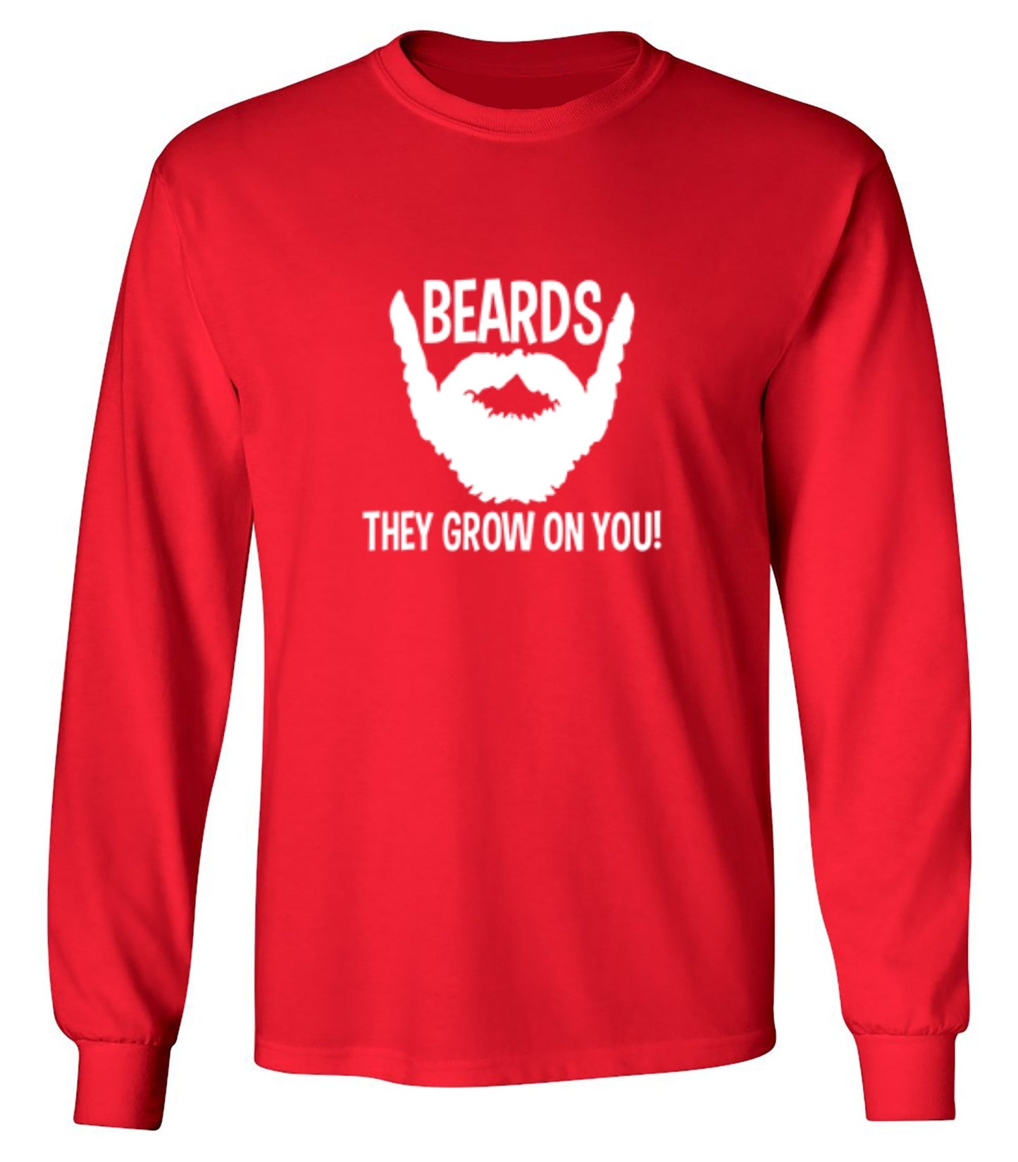 Funny T-Shirts design "Beards They Grow On You T-Shirt - Long Sleeve"