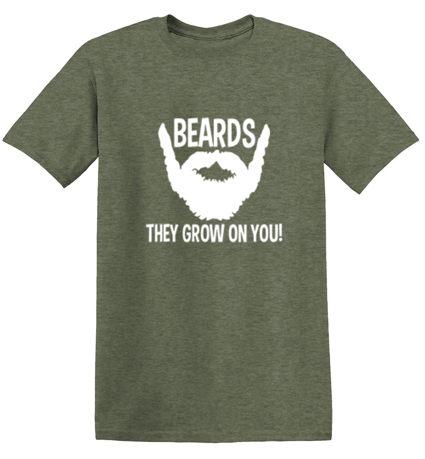 Funny T-Shirts design "Beards They Grow On You T-Shirt - Ring Spun Tee"