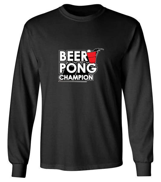 Funny T-Shirts design "Beer Pong Champion T-Shirt - Long Sleeve"