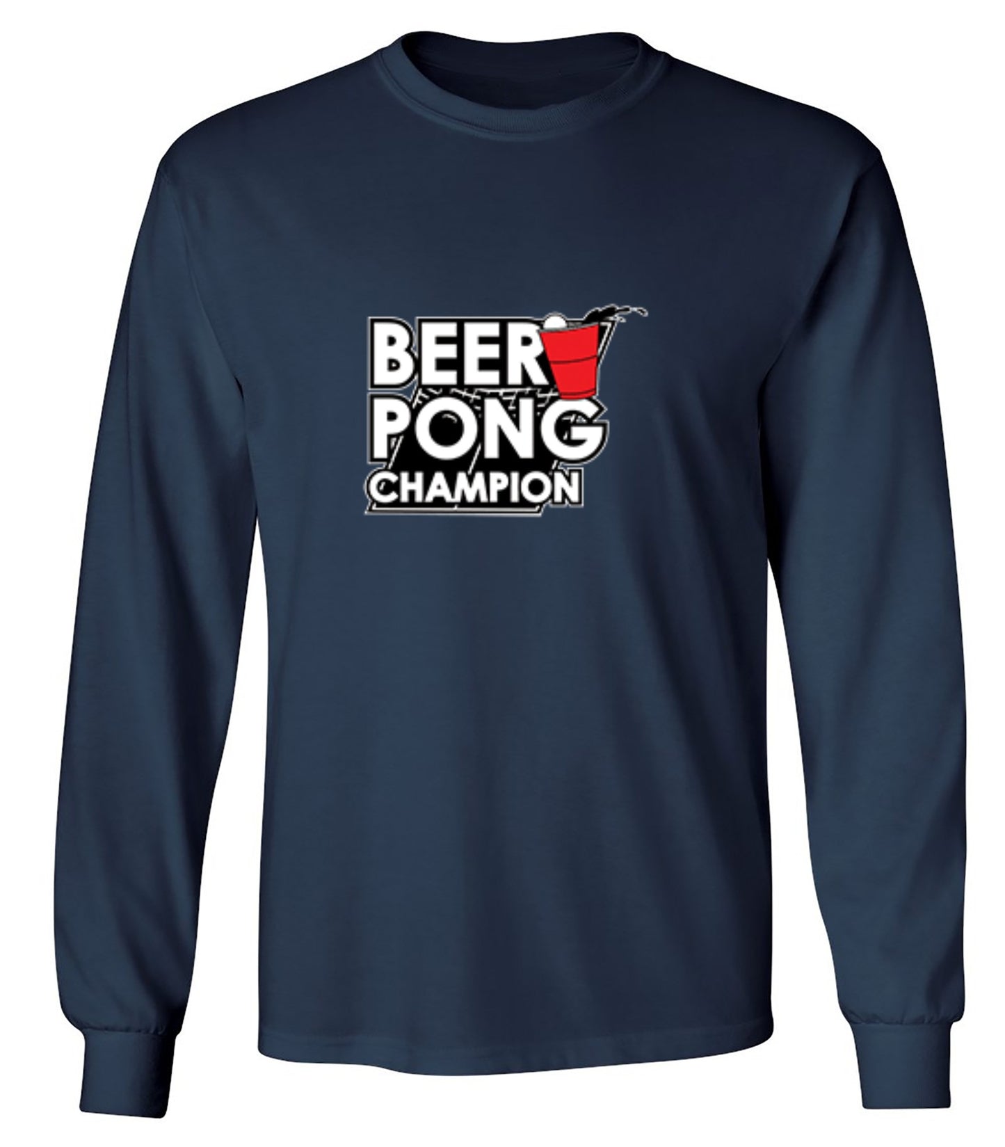 Funny T-Shirts design "Beer Pong Champion T-Shirt - Long Sleeve"