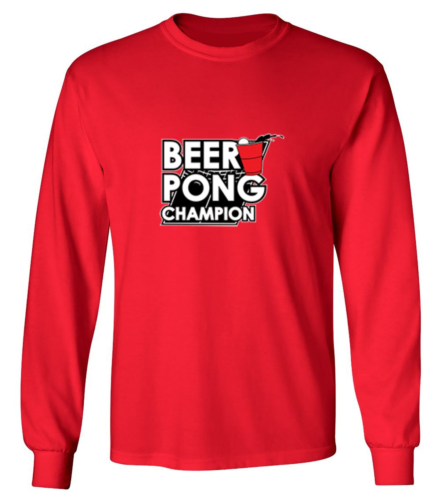 Funny T-Shirts design "Beer Pong Champion T-Shirt - Long Sleeve"