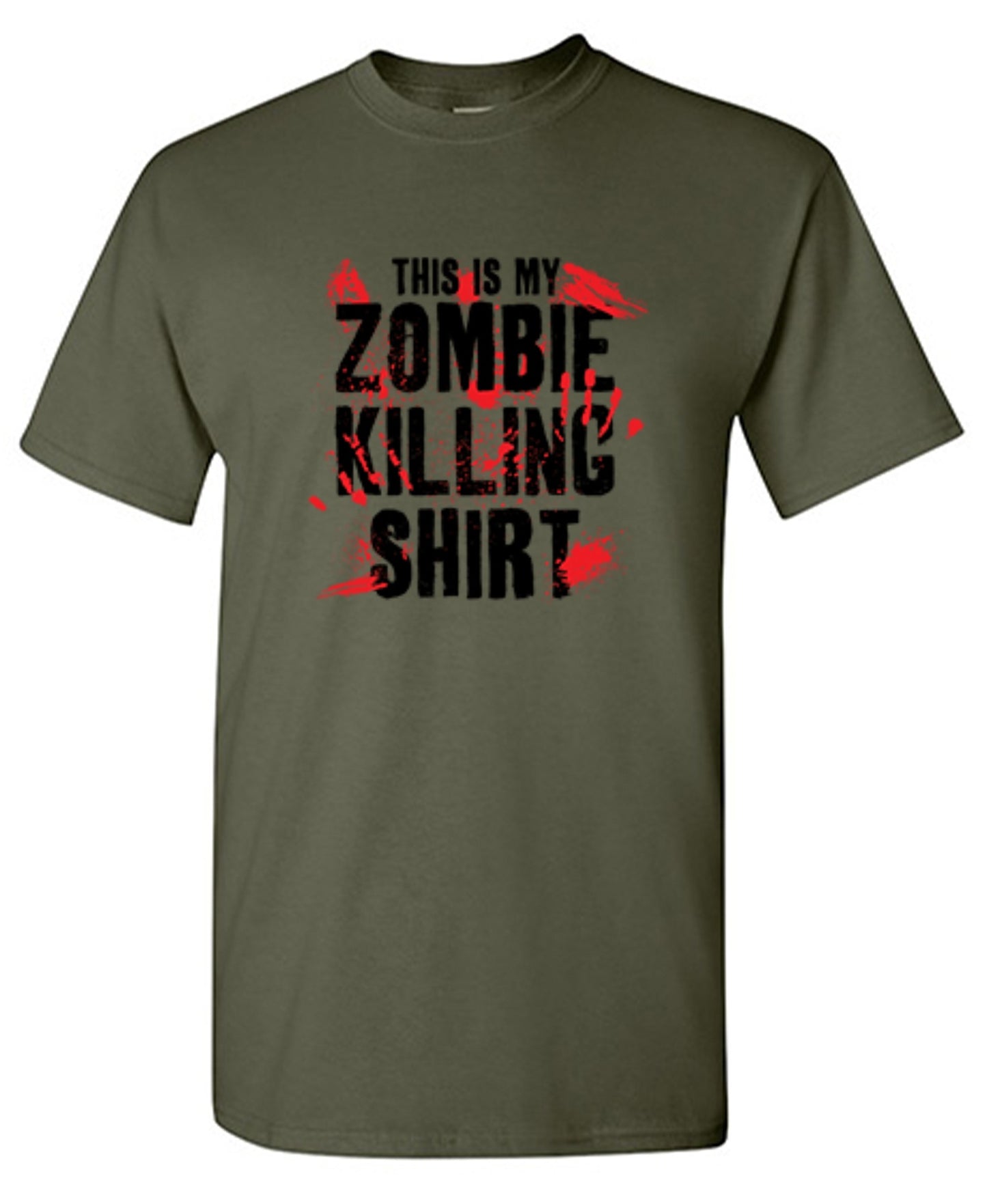 Funny T-Shirts design "This Is My Zombie Killing Shirt - Ring Spun Tee"
