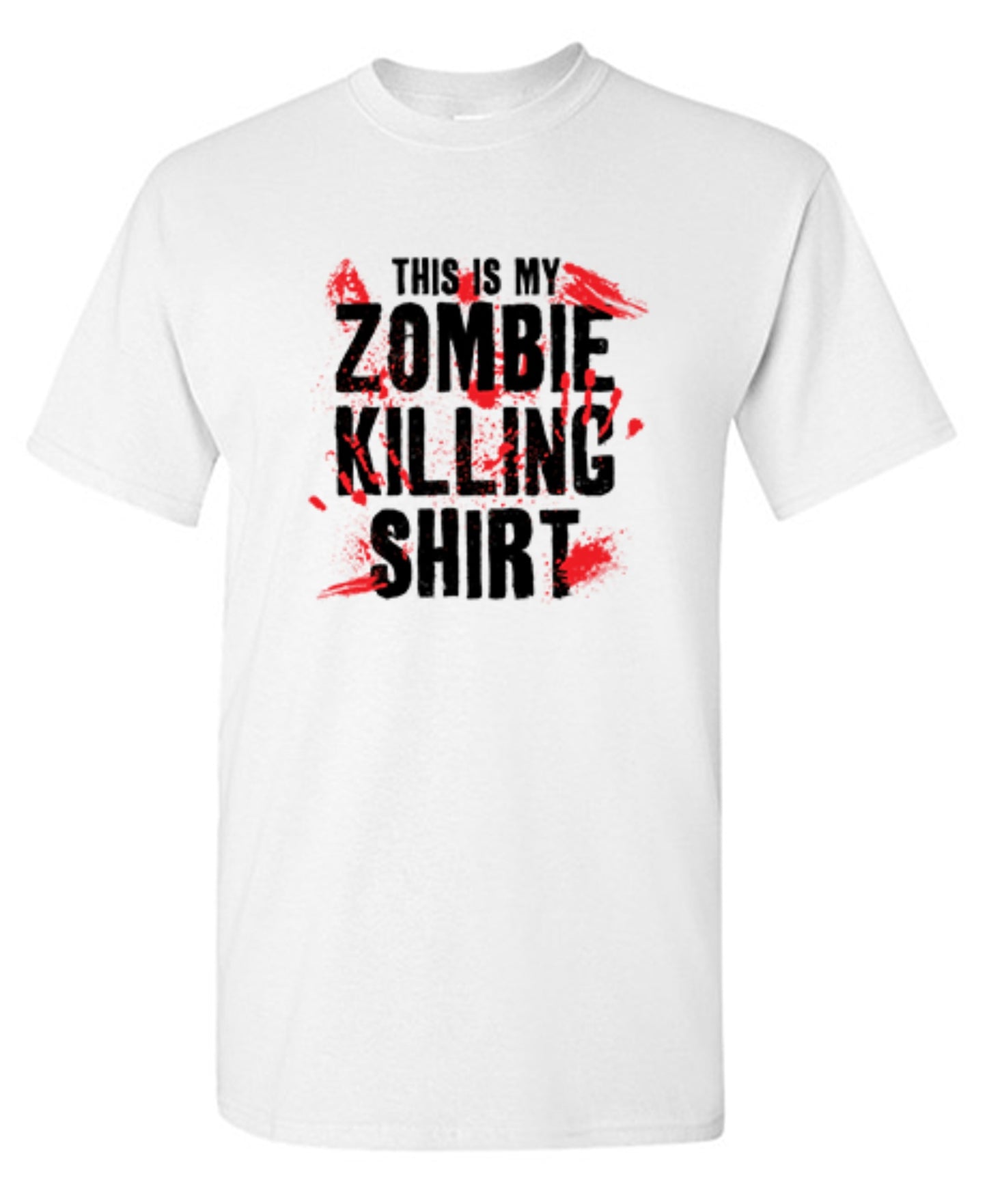 Funny T-Shirts design "This Is My Zombie Killing Shirt - Ring Spun Tee"