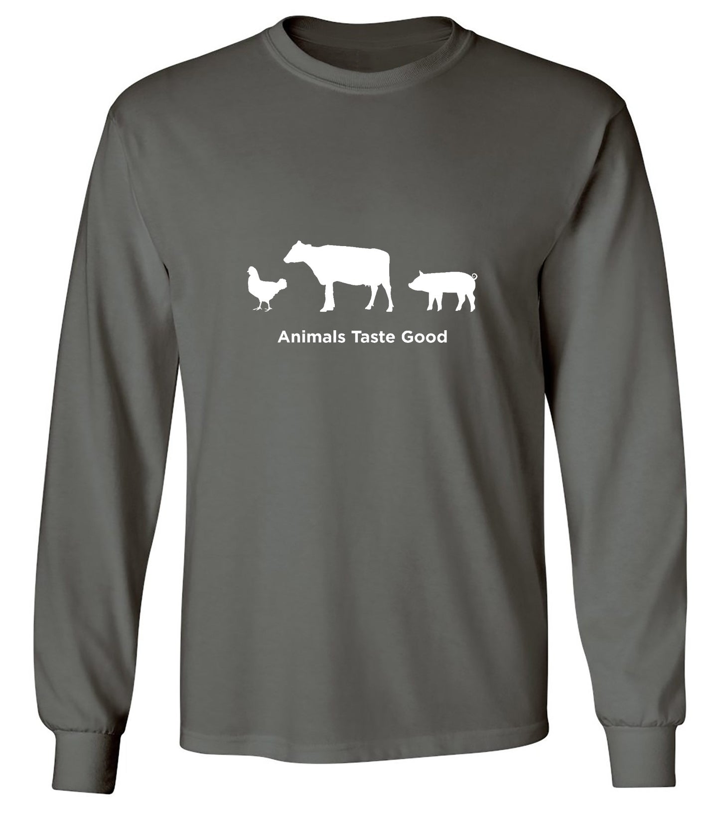 Funny T-Shirts design "Animals Taste Good - Long Sleeve"