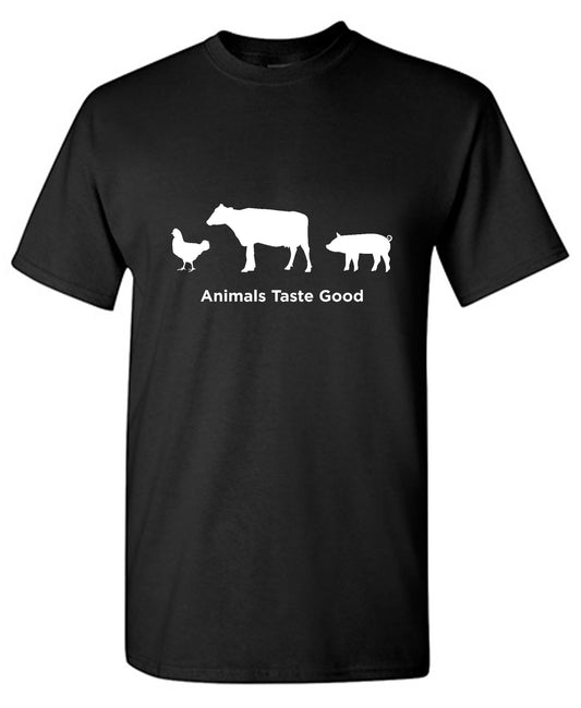 Funny T-Shirts design "Animals Taste Good"